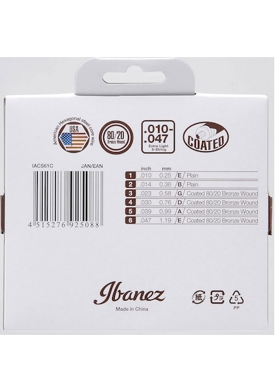 Ibanez IACS61C 80/20 Bronze Wound Extra Light Takım Tel Akustik G