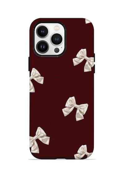 Velvoria Valestra Ivory Bow Scatter Apple iPhone Uyumlu 14 Pro Magsafe Koruma Kılıfı Valestra Magline - Ivory Bow Scatter