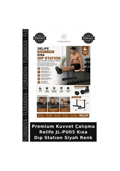 Premium Kuvvet Çalışma Relife Jl-pu05 Kısa Dıp Statıon Siyah Renk