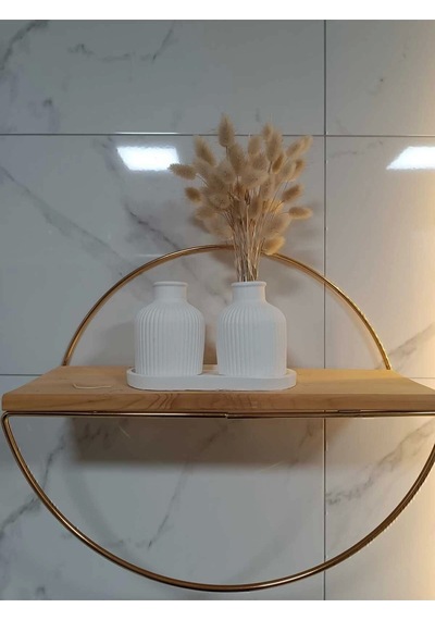 Pampas Vazo Takımı 2'li Beyaz Beton Ev Dekorasyonu Stant Dahildir Beyaz
