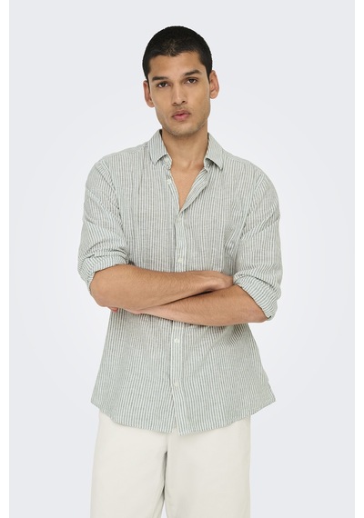 Only & Sons Erkek Gömlek 22026601 Krem-yeşil Krem-yeşil Krem - Yeşil