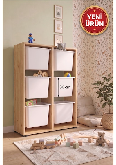 6 Adet Ultra Büyük Çekmeceli 123 Cm Safir Meşe Çocuk Odası Oyuncak Dolabı Ve Çok Amaçlı Saklama Ünitesi - Depolayıcı Düzenleyici Organizer 6 Adet Ultra Büyük Çekmeceli 123 Cm Safir Meşe Çocuk Odası Oyuncak Dolabı Ve Çok Amaçlı Saklama Ünitesi - Depolayıcı Düzenleyici Organizer