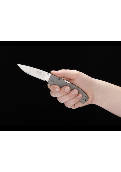 Böker Plus Titan Drop Kamp Çakı Gri - Gümüş