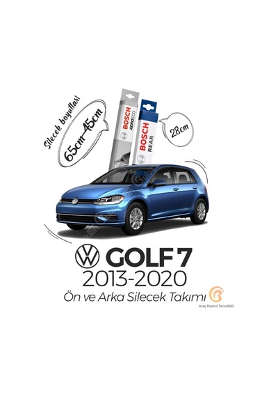 Bosch Aeroeco Volkswagen Golf 7 2013-2017 Ön - Arka Silecek Seti