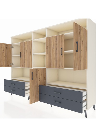 Hyperion Dolap 12 Raflı 4 Çekmeceli 5 Kapaklı 220x44x163 Aytaşı-ç Aytaşı-çam/antrasit Hyperion Dolap 12 Raflı 4 Çekmeceli 5 Kapaklı 220x44x163 Aytaşı-ç Aytaşı-çam/antrasit