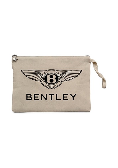 Bentley Logo Krem Clutch Astarlı Cüzdan / El Çantası Krem
