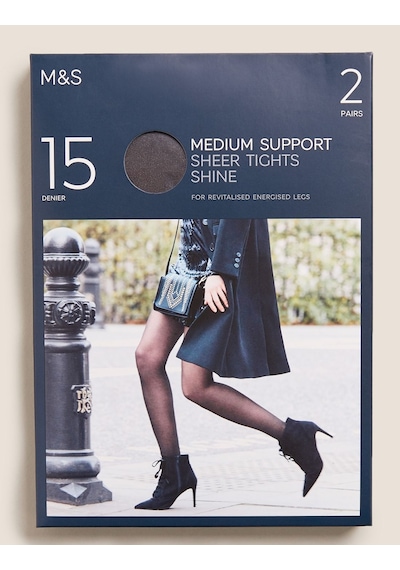 Marks & Spencer 2'li Orta Etkili 15 Denye Külotlu Çorap Seti T60004529 Siyah