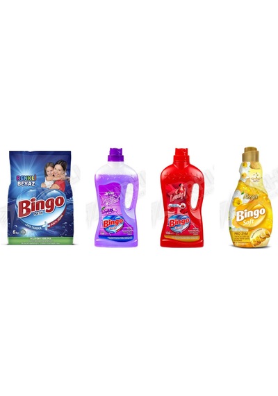 Bingo Tüm Renkler Deterjan 6 Kg+ Yüzey Tem. Fresh 2.5 Lt + Yüzey Tem. Fresh 2.5 Lt + Soft Yumuşatıcı 1440 Ml 4'lü Set Diğer