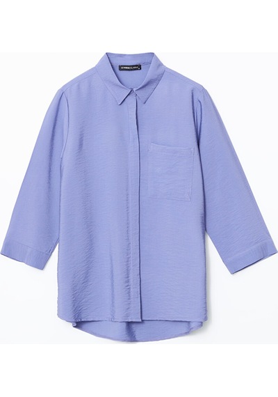 Lcwaıkıkı Classic Mavi Loose Fit Kadın Gömlek