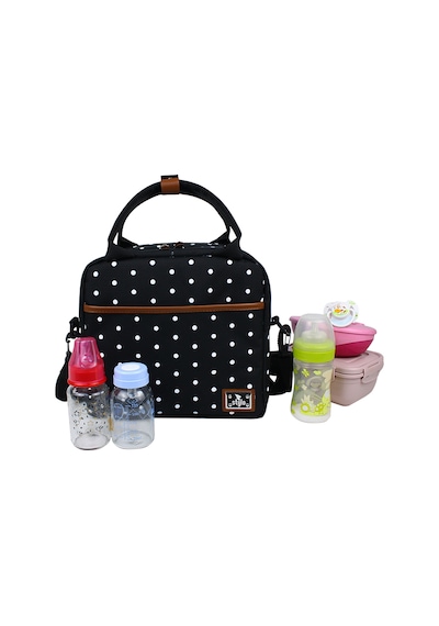 Stylo Food Bag Mama Ve Çok Amaçlı Yemek Taşıma Termos Çantası Puanlı Siyah