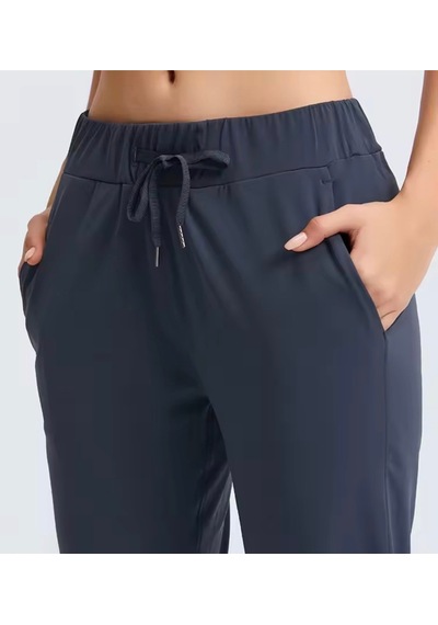 Move Yoga Pantolon Yüksek Bel Bağcıklı Rahat Kesim Spor & Günlük Alt Antrasit Gri
