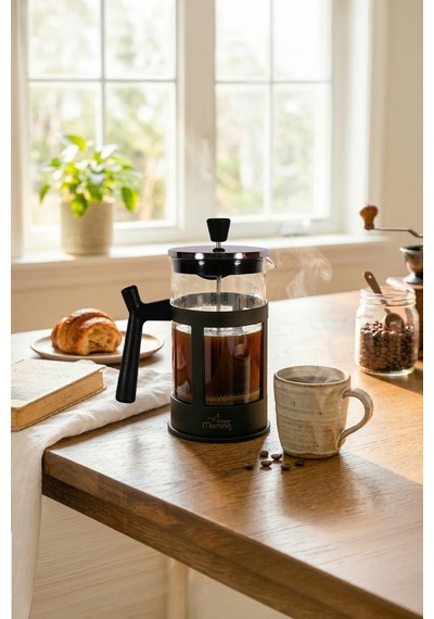 Any Morning Ff084 Kahve Ve Bitki Çayı İçin French Press 600 Ml Siyah