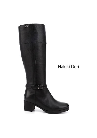 Gönderi(R) Gönderir Kadın Siyah Floter Fermuarlı Kalın Topuklu Hakiki Deri Çizme Gkzc13444564 Siyah