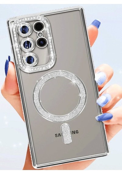 Newface Samsung Uyumlu Galaxy S25 Ultra Kılıf Joke Simli Magneticsafe Kılıf - Mavi Mavi