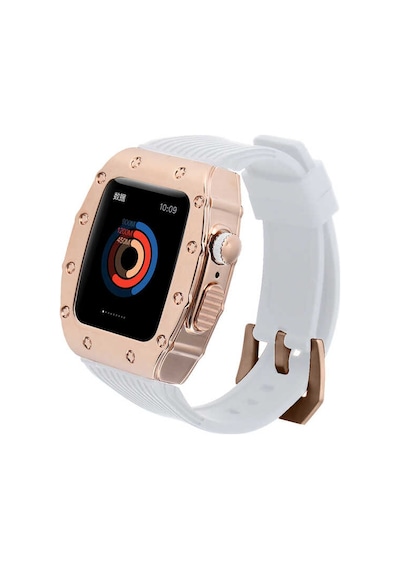 Mobilefix Watch 7 45mm Uyumlu Krd-65 Kordon-beyaz-rose Gold