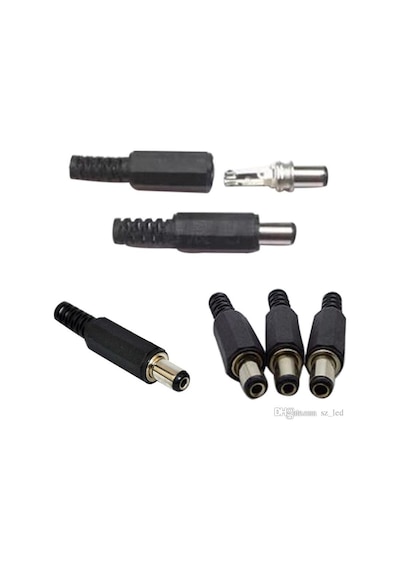 5 Adet 2.1Mm Dc Power Jack Erkek Adaptör Soketi Fiş Konnektör