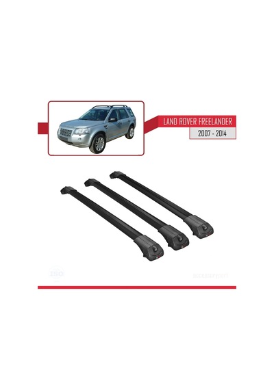 Land Rover Freelander 2007-2014 Arası İle Uyumlu Ace-1 Ara Atkı Tavan Barı Siyah 3 Adet Bar