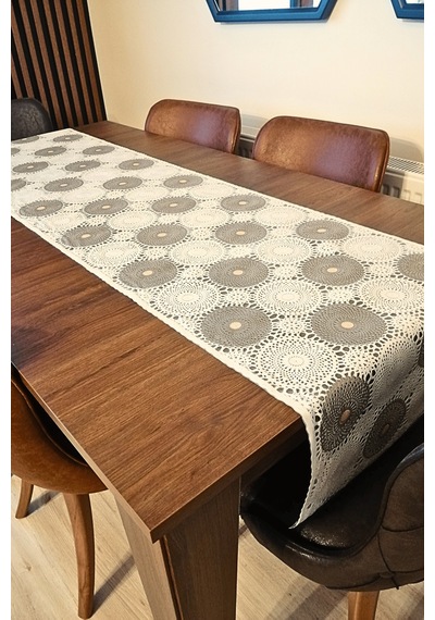 Pvc Dantel Raf -dolap -çekmece -masa - Sehpa -örtüsü -çift Renk- 50 Cm X 3 Metre-desen7 Krem