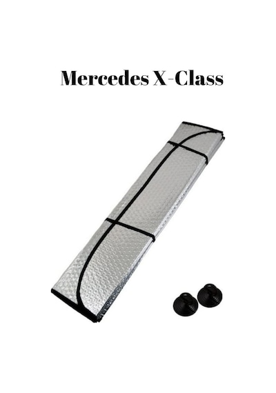 Mercedes X-class Uyumlu Ön Cam Güneşlik Perde Balonlu Metalize Alüminyum Katlanabilir Araç Güneşliği 165x85cm Büyük Boy