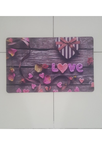 Dijital Baskılı Kapı Önü Paspas Love