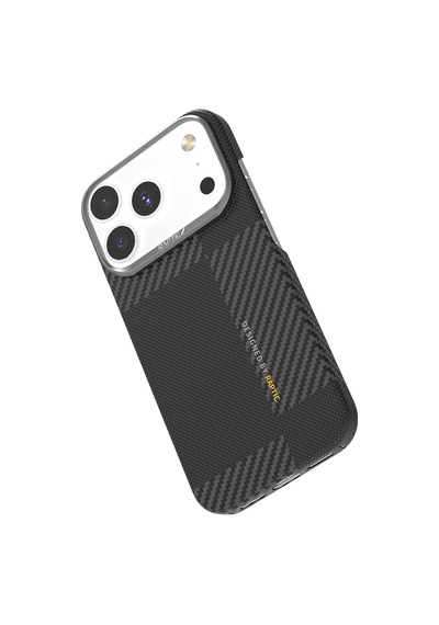 Apple Uyumlu iPhone 17 Pro Max Kılıf M-safeli 600d Metal Kamera Çerçeveli Raptic Aramid Fiber Geotik Serisi Siyah
