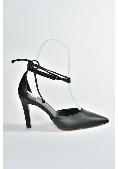 Fox Shoes Siyah Sivri Burun Kadın Topuklu Ayakkabı K404810209