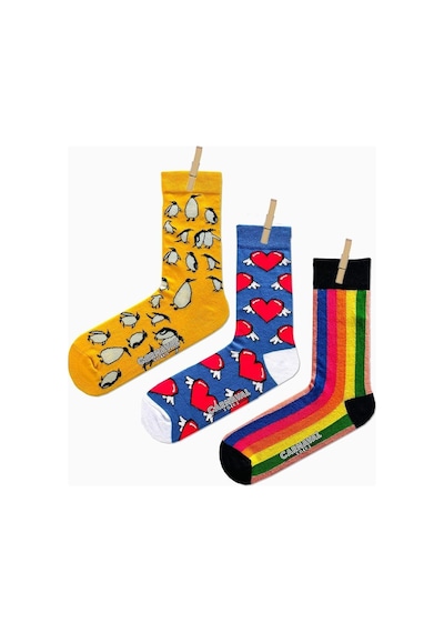 Carnaval Socks Unisex 3'lü Renkli Happy Set Çorap Çok Renkli
