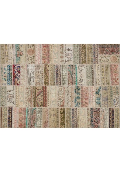 Doğal Ve Sıcak Atmosfer Yaratan Patchwork Halı 230x160 Cm 6338