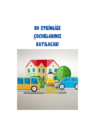 Kağıttan 3 Boyutlu Şehir Yapıyoruz Şablonu, A4 Boyutta Kalın Ve Sert Kağıt.