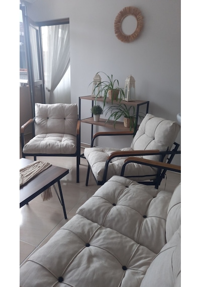Modern Mars Balkon, Bahçe, Cafe - Salon - Metal Kanepe Koltuk Takımı - 2+1+1 + Sehpa Krem Modernsh60 Krem Modern Mars Balkon, Bahçe, Cafe - Salon - Metal Kanepe Koltuk Takımı - 2+1+1 + Sehpa Krem Modernsh60 Krem