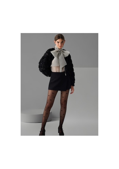 Penti Women Black Latest Fashion Pantyhose Bowtie