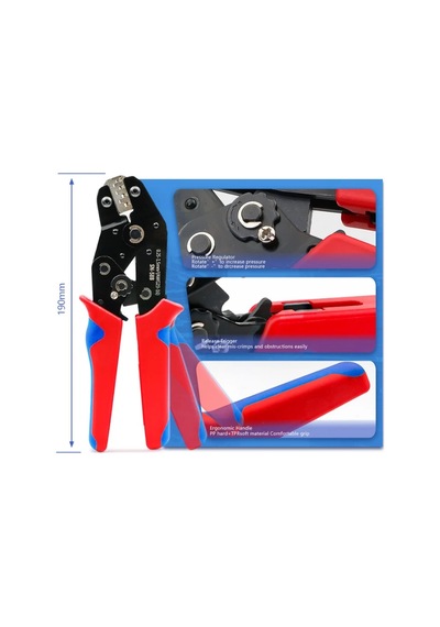 Sn-58b Cırcır Sıkma Pensesi Crimper Aracı 0.25-1.5mm²