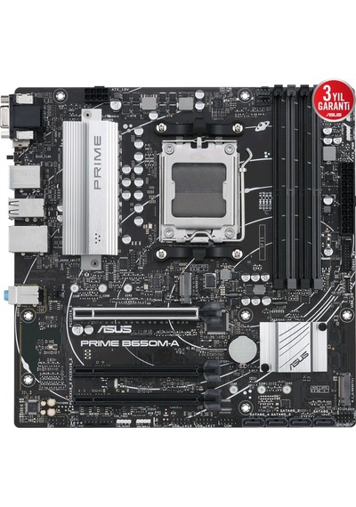 Asus Prıme B650m A Amd B650 Am5 Ddr5 Dp/hdmı/vga 2xm2 Usb3 2 Aura