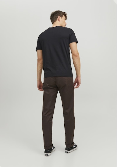 Jack & Jones Bisiklet Yaka Logo Baskili Tisört 12151955 Siyah