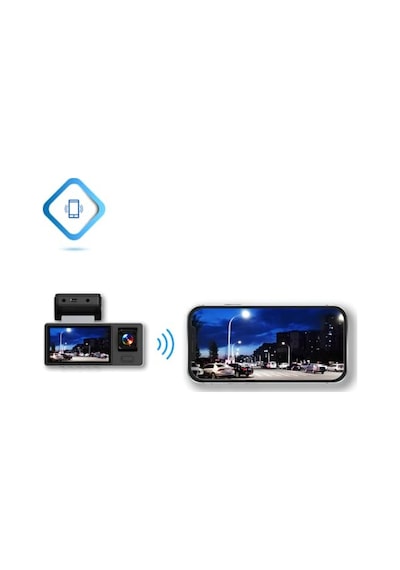 Hasuba 3 Kameralı Araç İçi Kamera Seti - 1080p Full Hd Wi-fi Destekli Araç Kameralı Güvenlik Sistemi, 170 Geniş Açı, Gece Görüşlü Kabin Ve Su Geçirmez Arka Park Kamerası, Wdr Araç Dvr 361
