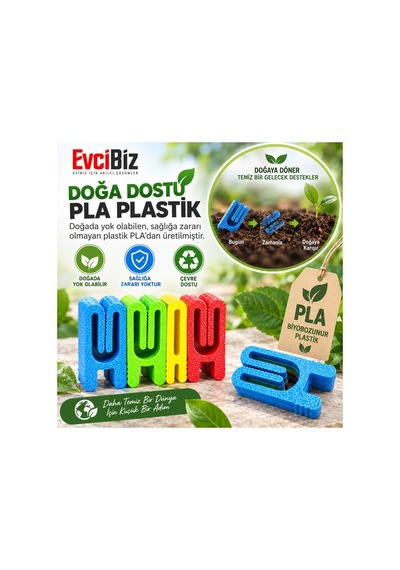 Evcibiz Poşet Paket Mandalı Klipsi 10'lu Karma Renk Pla Çevre Dostu Kese Ve Ambalaj Mandalı