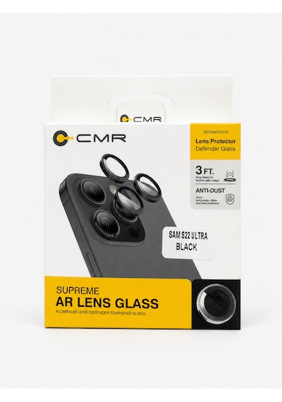 Cmr Supreme Serisi Safir Kamera Lens Koruyucu Samsung Uyumlu S23 Ultra Siyah