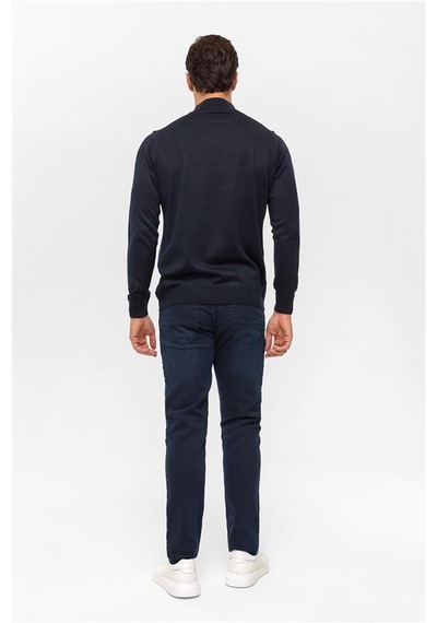 Süvari Lacivert Regular Düz Yarım Balıkçı Yaka Kazak Tr2013700485-m09 Lacivert