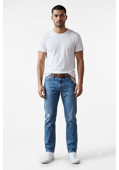 Levi's 511 Erkek Slim Fit Kot Pantolon Yırtık Detaylı 5463 Kot Mavi