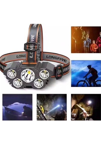 150w 5 Led Ultra Güçlü Kafa Lambası Çok Renkli