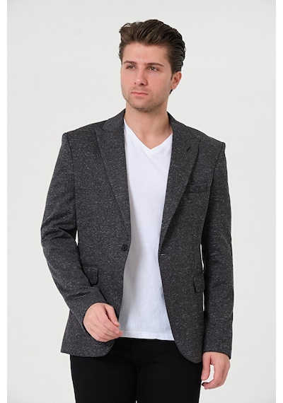 Bonesti Erkek Slim Fit Blazer Ceket Antrasit Kırçıllı