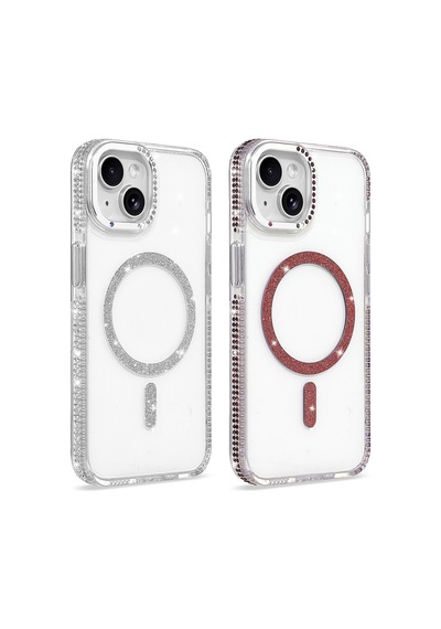 Maks Technology iPhone Uyumlu 14 Kılıf M-safe Şarj Özellikli Mkst Tera Silikon Kapak - Mürdüm