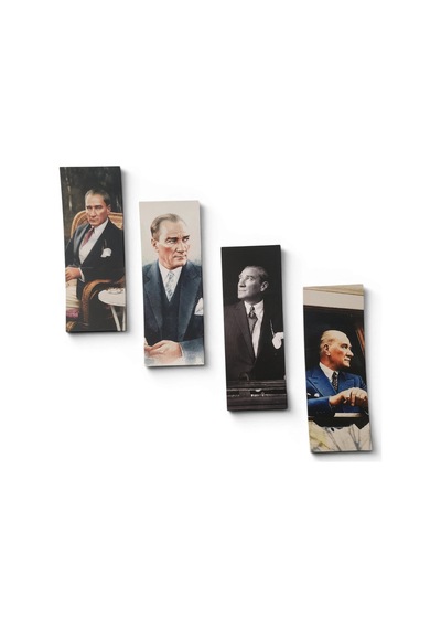 Atatürk 4'lü Kitap Ayracı Kalın Geniş Kesim 350 Gr Hediyelik No:3