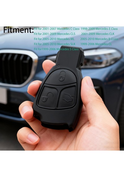 Mercedes A B C E - 3 Düğmeli Yeni Uzaktan Kumanda Anahtar Kabı .