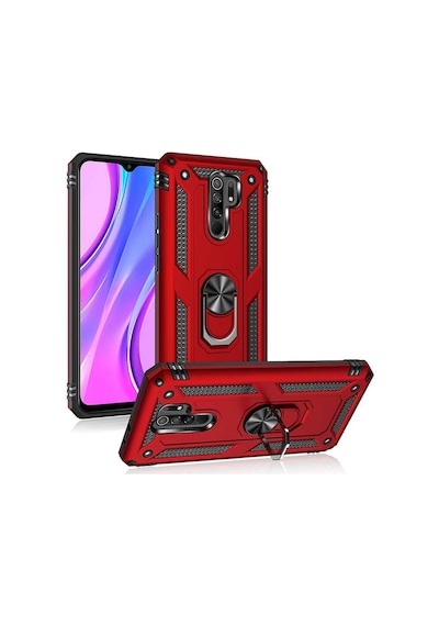 Xiaomi Redmi 9  Kılıf Sert Silikon Yüzüklü Stand Özellikli Kapak