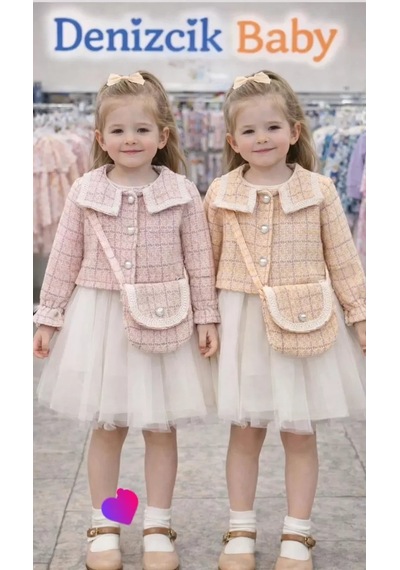 Veraura Lifestyle 1-2-3 Yaş Bolero Ceketli Çantalı Elbise SOMON
