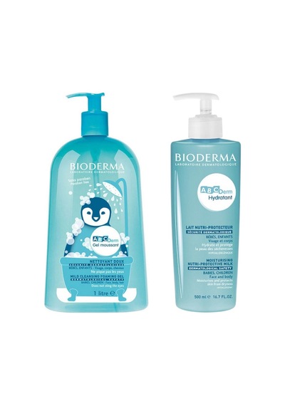 Abcderm Foaming Cleanser Bebek Ve Çocuk Yıkama Jeli 1lt + Nemlendirici Bakım Sütü 500ml