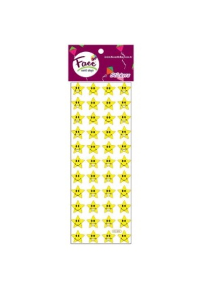 Face Sticker Kabartma Yıldız Gülen Yüz 10x10xmm Fc-1070