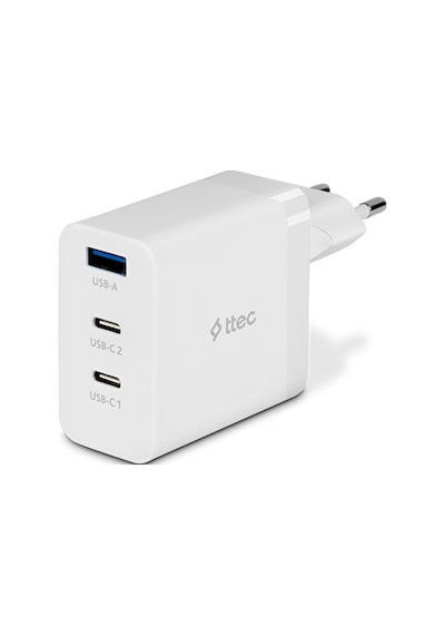 Ttec Smartcharger Trio Gan 65w Pd Seyahat Hızlı Şarj Aleti 2 Usb-c+usb-a-beyaz
