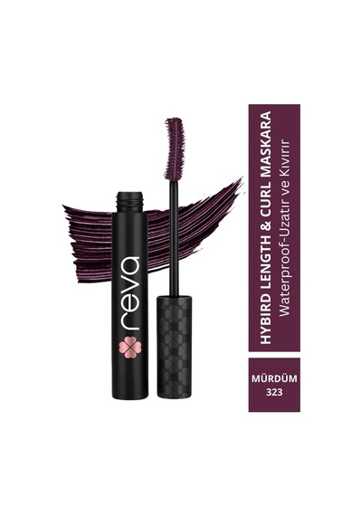 Uzatan Hibrit Maskara Mürdüm - Hybrid Length & Curl Mascara Prune - No: 323 - Vegan Temiz Içerik Çok Renkli